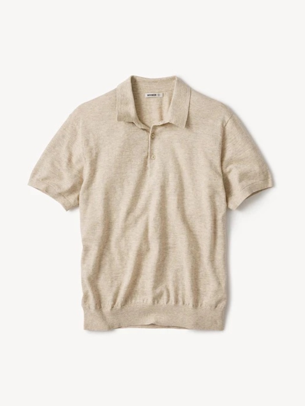 Buck Mason Men’s 100% Cotton Polo Size Small in a Taupe color
